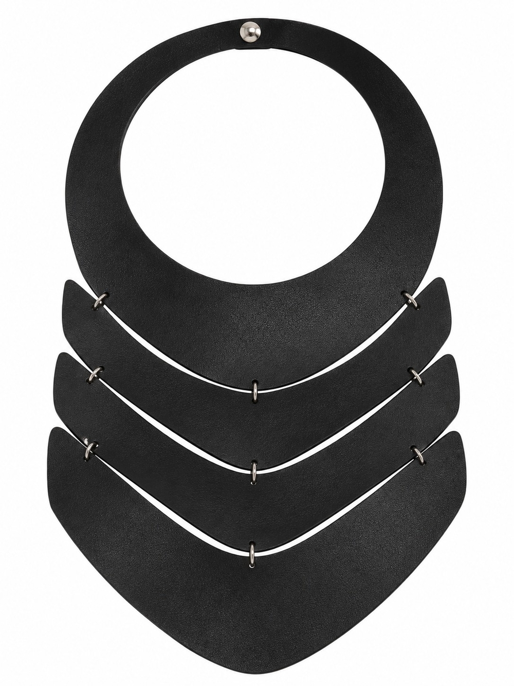 Modern Black Layered Statement Necklace - Women's Jewelry